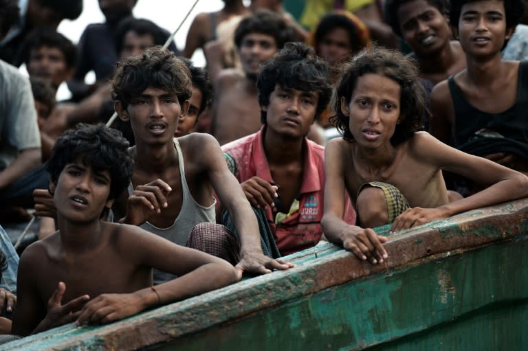 Rohingya have tried all sorts of ways to get out of their desperate situation -- these people are sitting on a boat drifting in Thai waters off the southern island of Koh Lipe