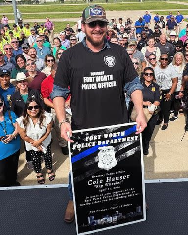 <p>Cole Hauser/Instagram</p> Cole Hauser being named an honorary Forth Worth police officer