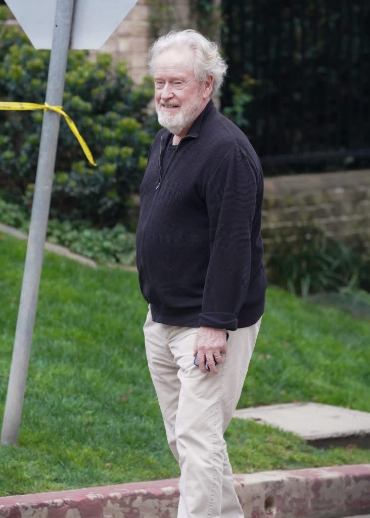 Ridley Scott was unable to get inside his Los Angeles home Monday as federal agents raided his neighbor Sean “Diddy” Combs’ property. Shabba / BACKGRID