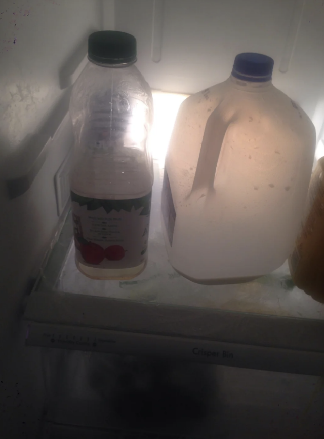 Someone put an empty milk container back in the fridge : r/mildlyinfuriating