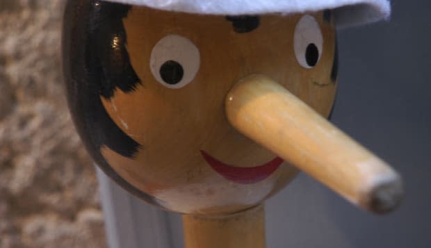 Close-up of a wooden Pinocchio doll