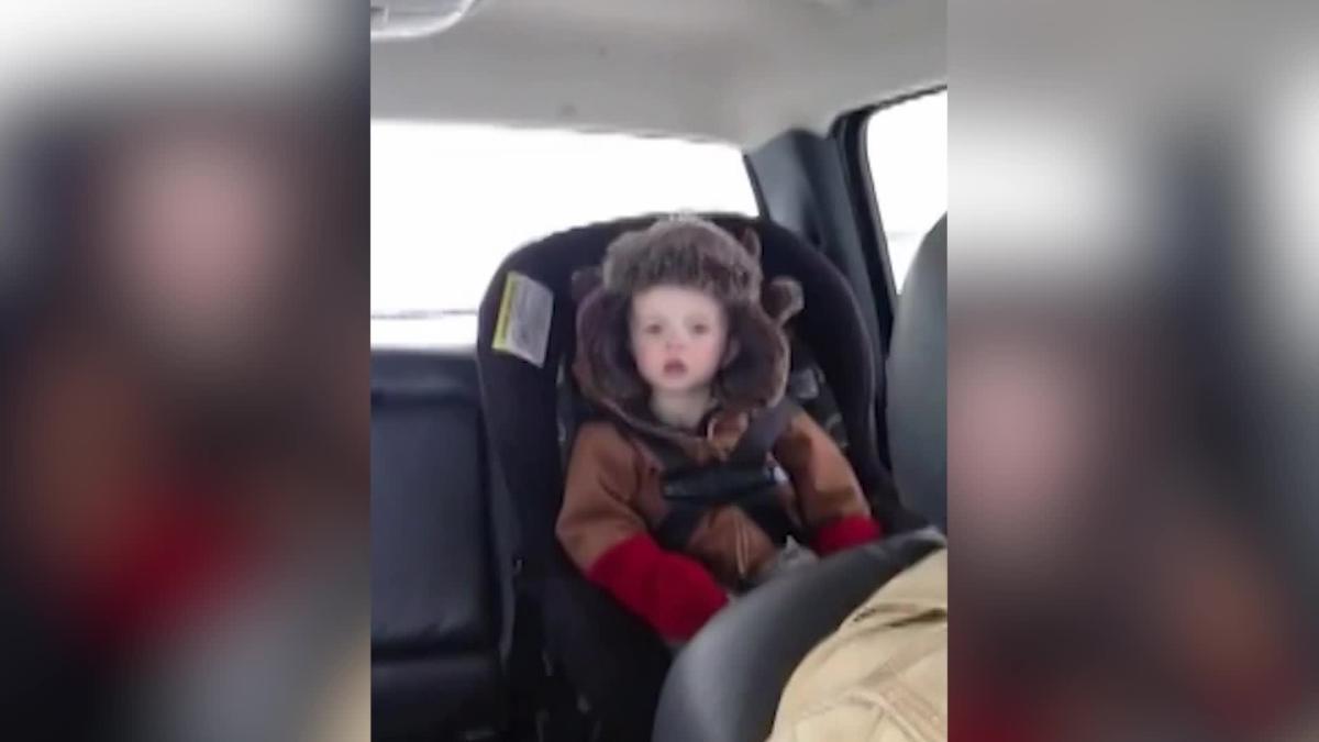 little girl in car seat meme