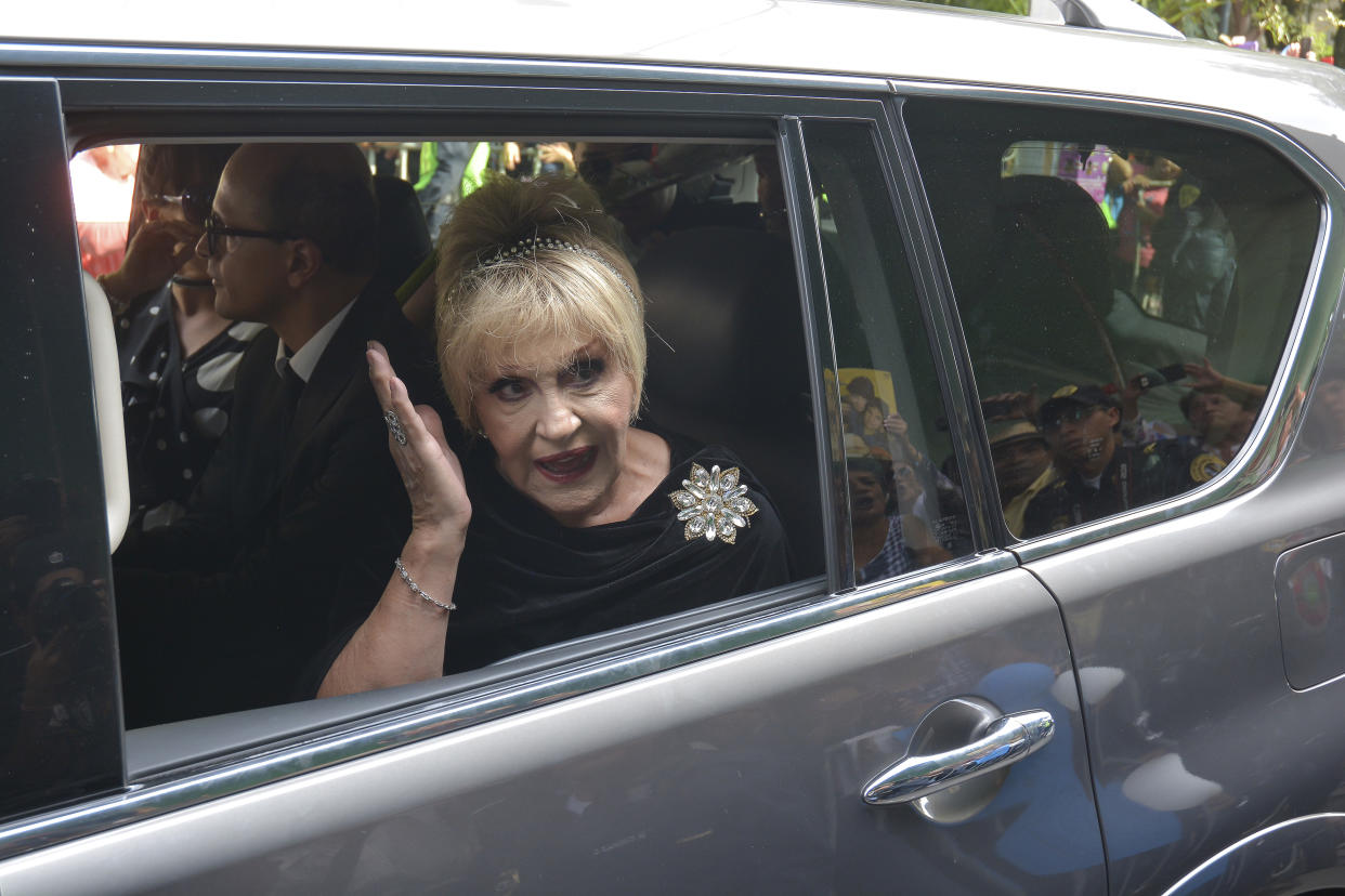 MEXICO CITY, MEXICO - OCTOBER 09: Anel Norona arrives at Clavería neighborhood on October 9, 2019 in Mexico City, Mexico. Jose Romulo Sosa Ortiz (real name of Jose Jose) passed away last September 28th in Miami after struggling against cancer. Known as 'El Principe de la Canción', Jose Jose had a long career during the 70's and 80's reaching top of the charts many times. (Photo by Medios y Media/Getty Images)