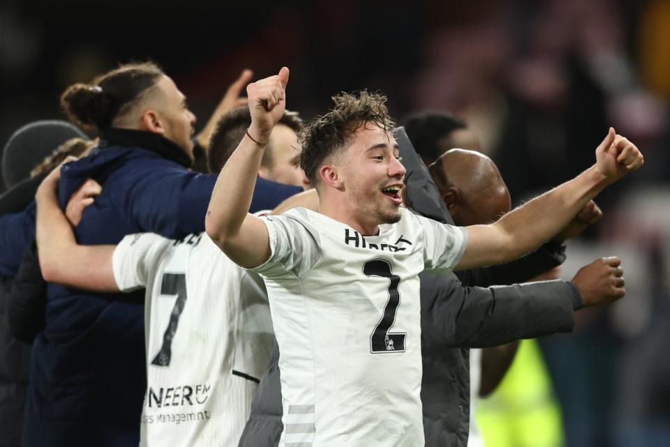 Kane Smith celebrates beating Bournemouth. (Getty Images)