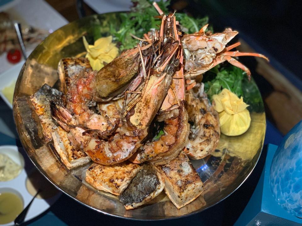 tray of seafood at Conrad Maldives