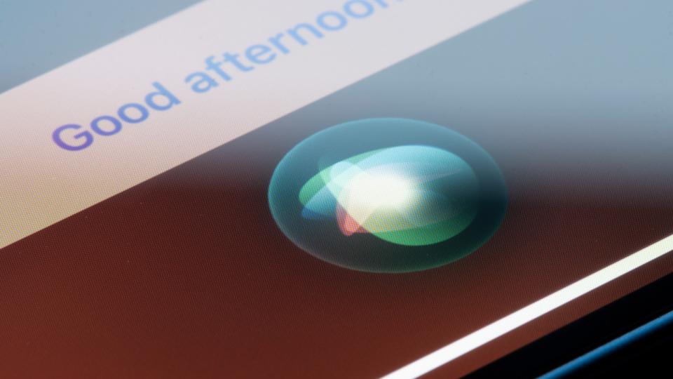 Close-up of the Siri interface