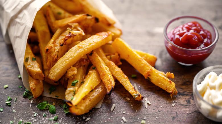 Fries in paper bag