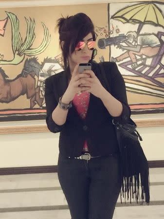 Social media celebrity Qandeel Baloch, who was strangled in what appeared to be an "honour killing," in Multan, Pakistan, is pictured in a selfie on her Facebook page. Qandeel Baloch/Facebook/via Reuters