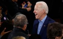 Democratic 2020 U.S. presidential candidate and former Vice President Joe Biden speaks during a caucus night event in Las Vegas