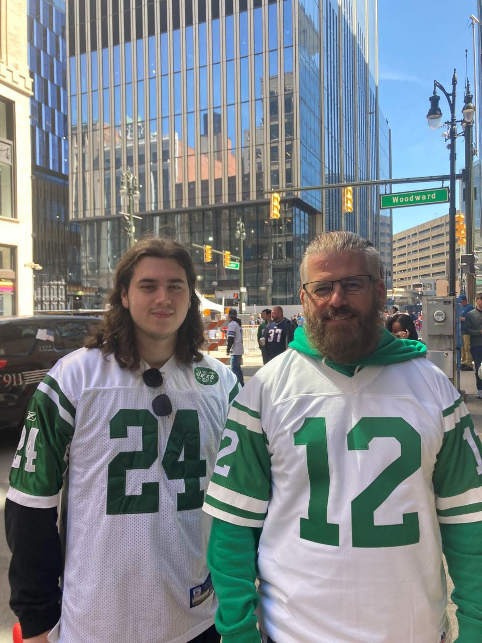 Evan McDonald and his father, Garnet McDonald, drove from Canada for the NFL draft.