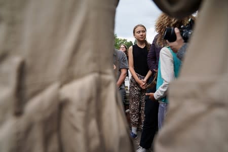 Greta Thunberg attends a News Conference with Senator Ed Markey