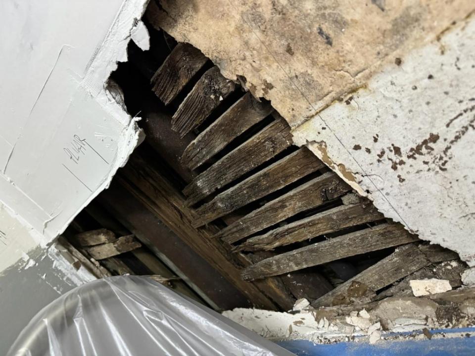 Another photo obtained by The Post of a hole in a kitchen wall.