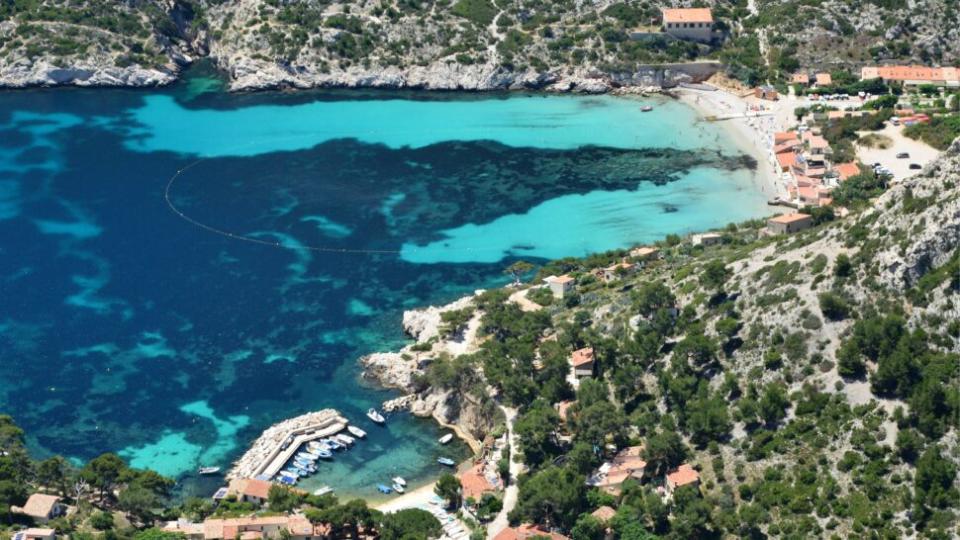 aerial view of Calanque de Sormiou