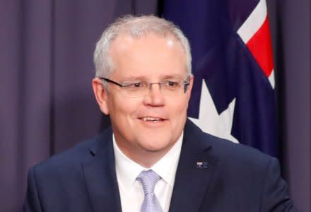 FILE PHOTO: The new Australian Prime Minister Scott Morrison attends a news conference in Canberra, Australia August 24, 2018.   REUTERS/David Gray/File Photo