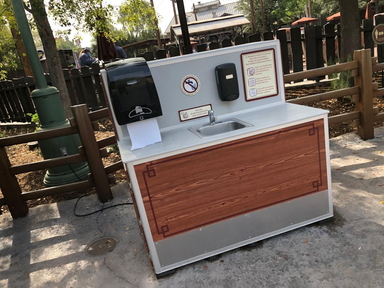 Hand washing station at Disneyland