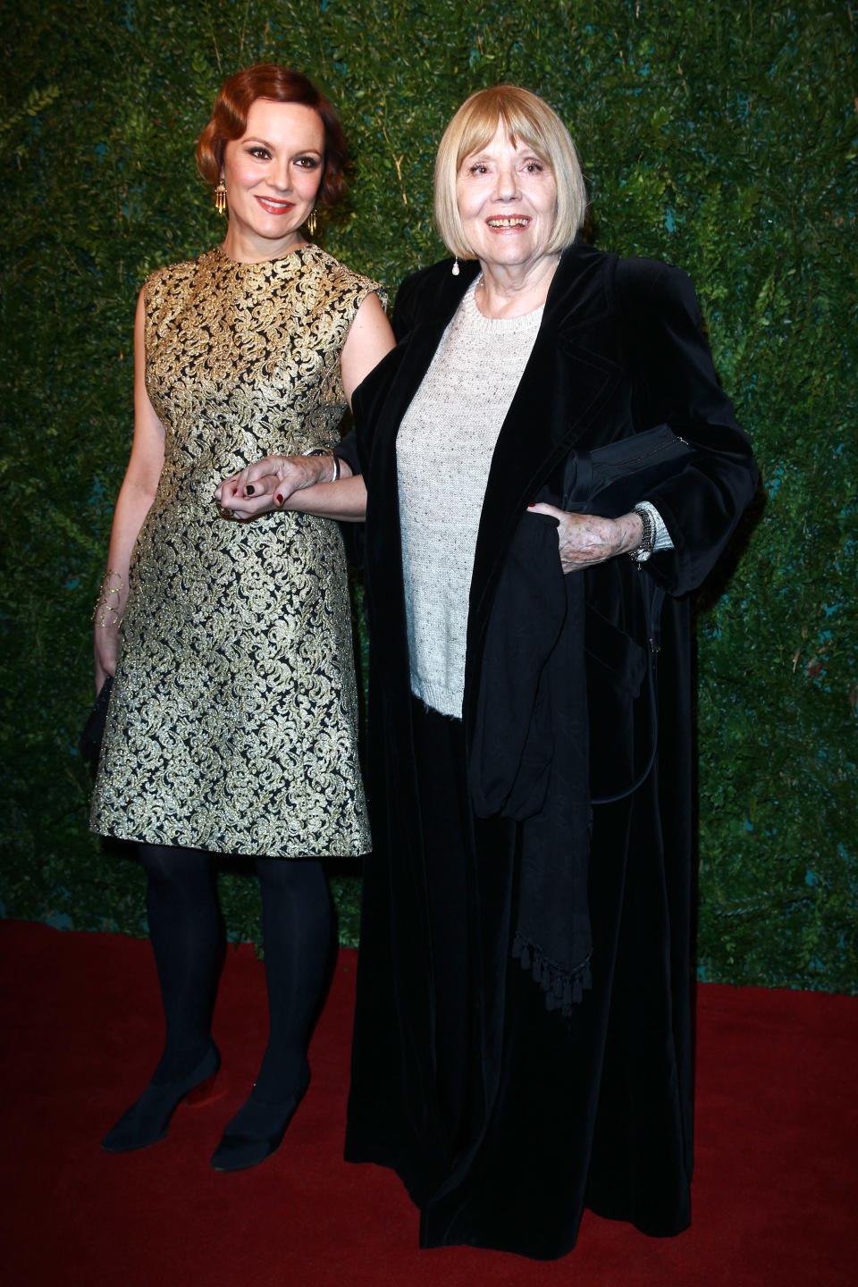 LONDON, UNITED KINGDOM - NOVEMBER 30: Rachel Stirling and Diana Rigg attends the 60th London Evening Standard Theatre Awards at London Palladium on November 30, 2014 in London, England. (Photo by Fred Duval/FilmMagic)