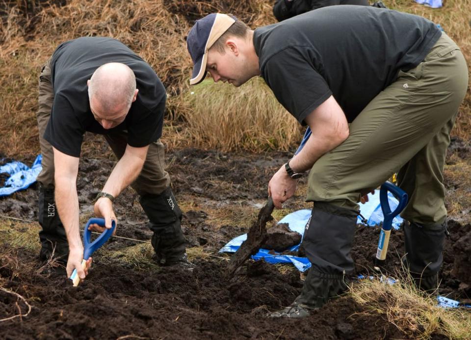 <div class="inline-image__caption"><p>In this undated handout photo supplied by the Greater Manchester Police, a police search team looks for the body of Moors murder victim Keith Bennett. In 2009 the search operation for the missing remains of Keith Bennett will enter a dormant phase after Greater Manchester Police exhausted all of the avenues currently available to them. </p></div> <div class="inline-image__credit">Greater Manchester Police via Getty Images</div>