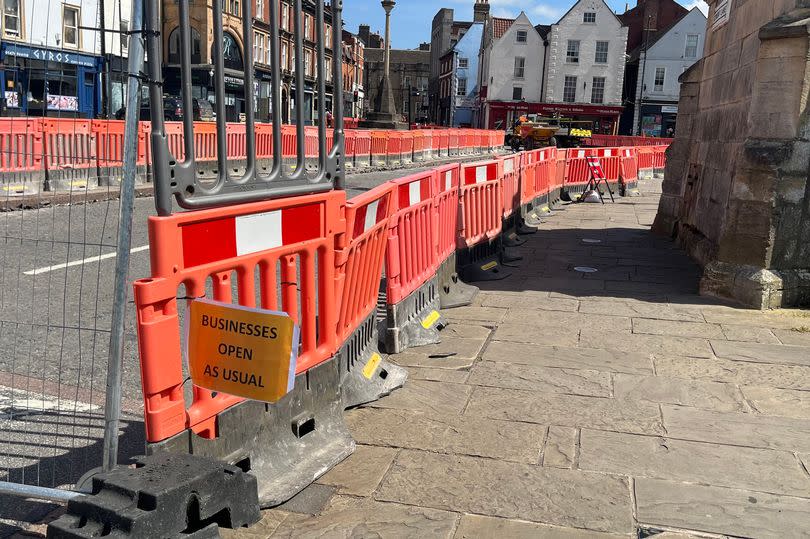 The three-month project will see major changes to the Market Place in Grantham