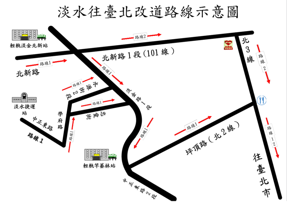 淡水警實施道路交通管制，替代道路一次搞懂。（圖／民視新聞翻攝）