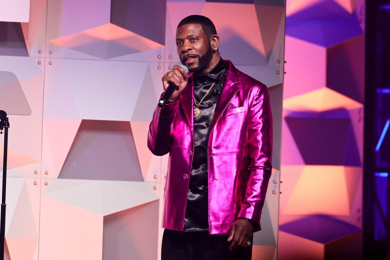 FILE - Keith Sweat performs onstage at the 2023 Songwriters Hall of Fame Induction and Awards Gala at the New York Marriott Marquis on June 15, 2023 in New York. Sweat will perform in Augusta on Oct. 18.