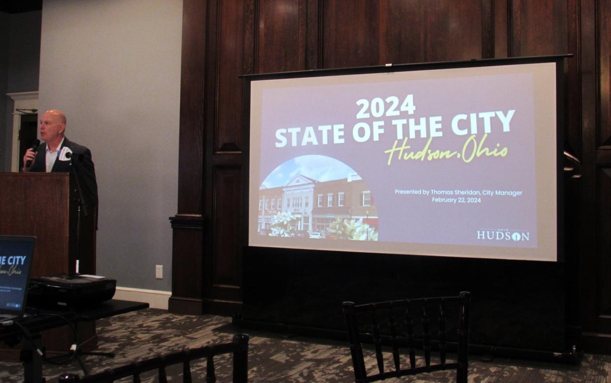 Hudson City Manager Thomas Hudson talked about 2023 and coming projects during his State of the City at the Country Club of Hudson on Feb. 22.