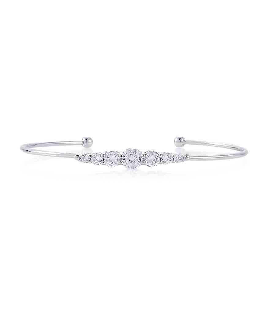 Express Graduated Cubic Zirconia Bangle Bracelet