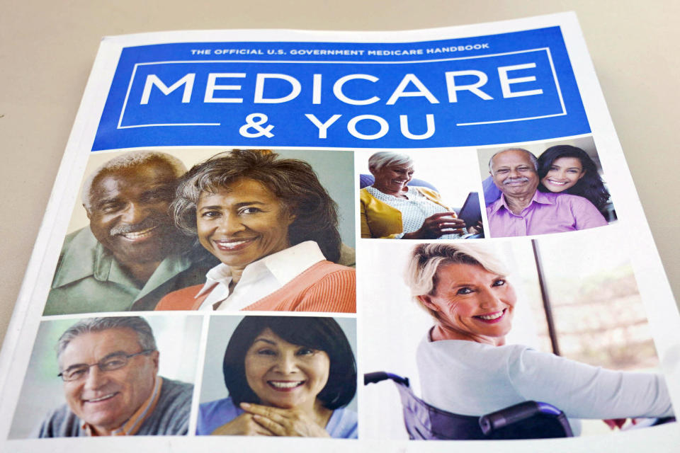 FILE - The U.S. Medicare Handbook is photographed in Washington, Nov. 8, 2018. Obesity drugs like Wegovy and Zepbound that are capturing the attention of celebrities and showing promising results in helping people shed pounds will stay out of reach for America's older adults. A decades-old law on the books bans Medicare from paying for weight loss drugs. (AP Photo/Pablo Martinez Monsivais, File)