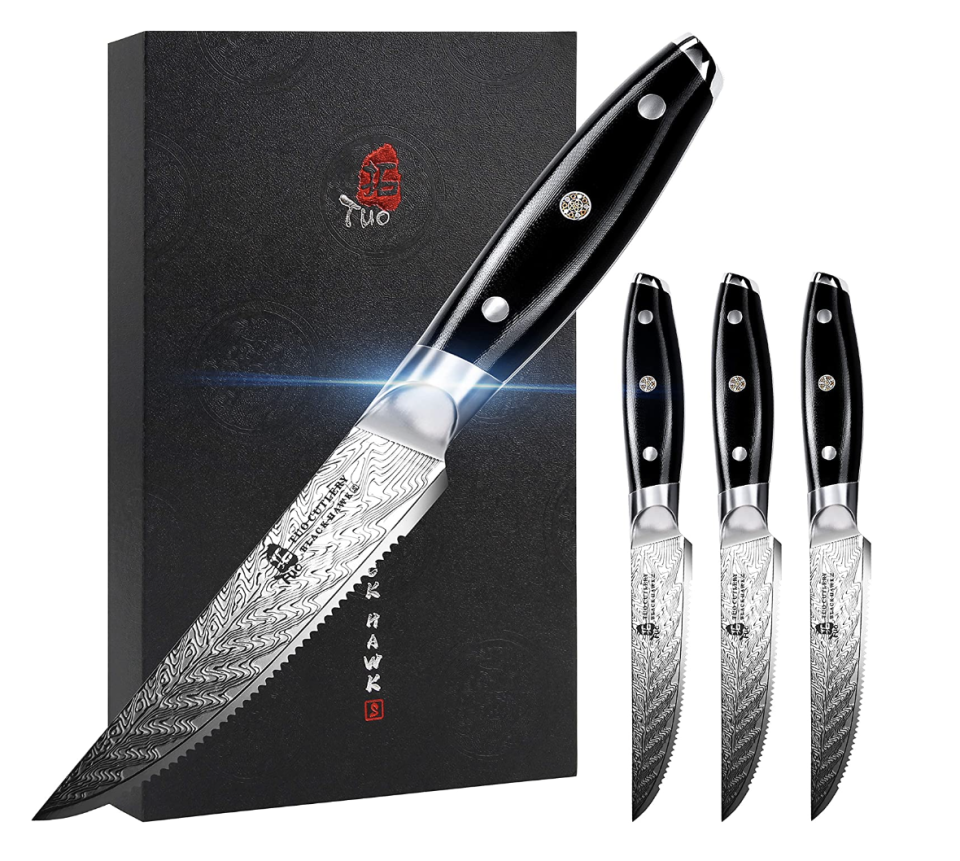 TUO Serrated Steak Knives (Photo via Amazon)