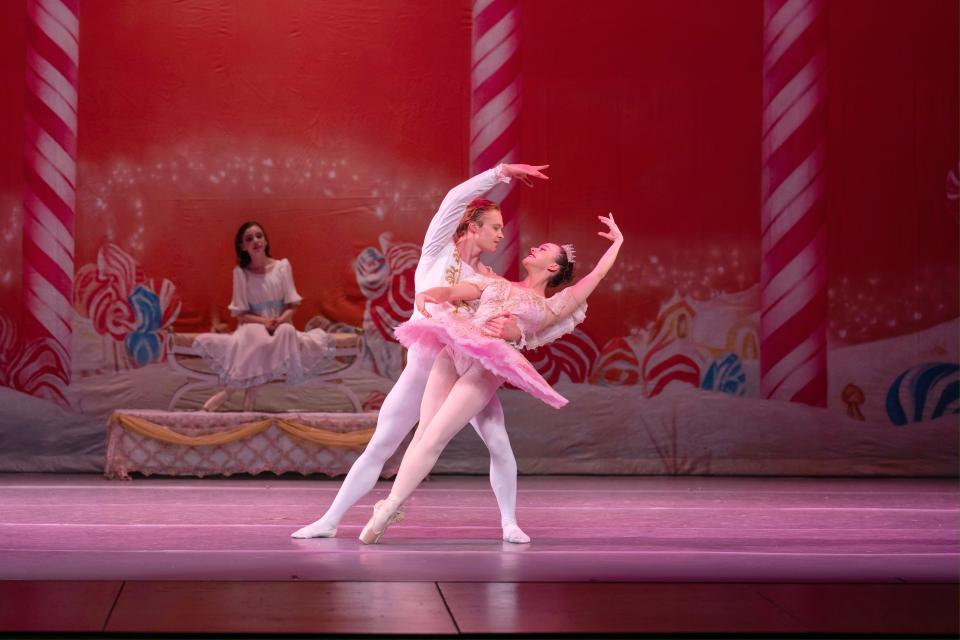 Charley Austin as Cavalier and Erin Waggoner as the Sugar Plum Fairy in Alabama River Region Ballet's "The Nutcracker".