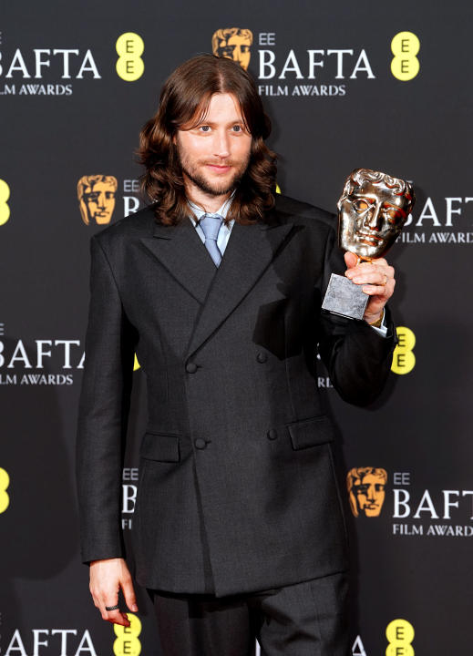 Ludwig Goransson in the press room after winning the Original Score award for Oppenheimer during the Bafta Film Awards 2024, at the Royal Festival Hall, Southbank Centre, London. Picture date: Sunday February 18, 2024. (Photo by Ian West/PA Images via Getty Images)