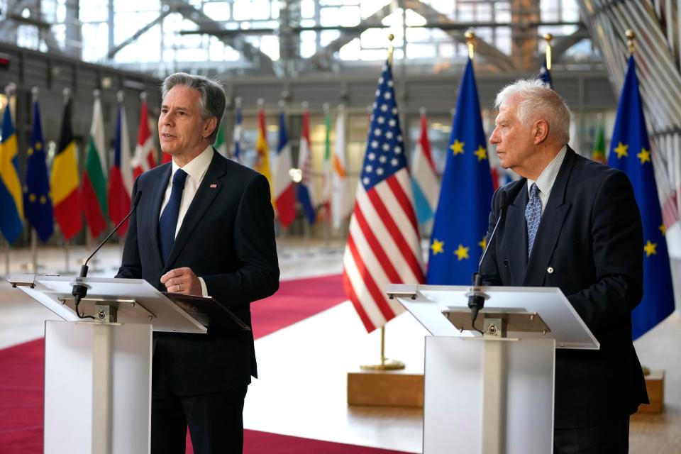 Josep Borrell with US secretary of state Anthony Blinken (Copyright 2023 The Associated Press. All rights reserved)