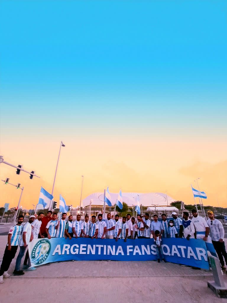 Los hinchas de Argentina Fans Qatar (AFQ)