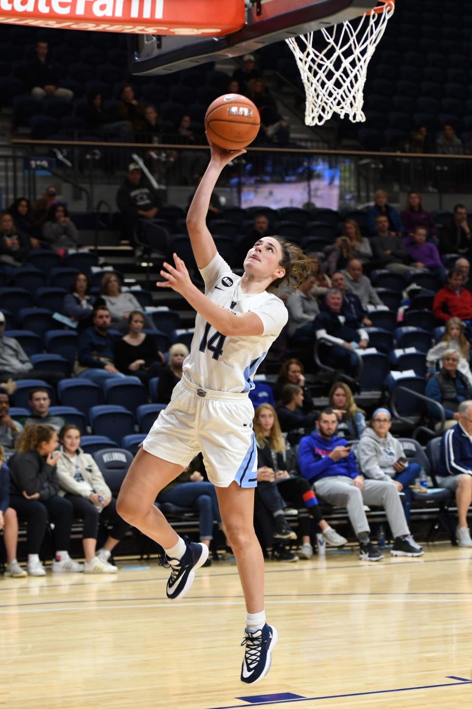 Brianna Herlihy goes up for a layup for the Villanova women's basketball team.