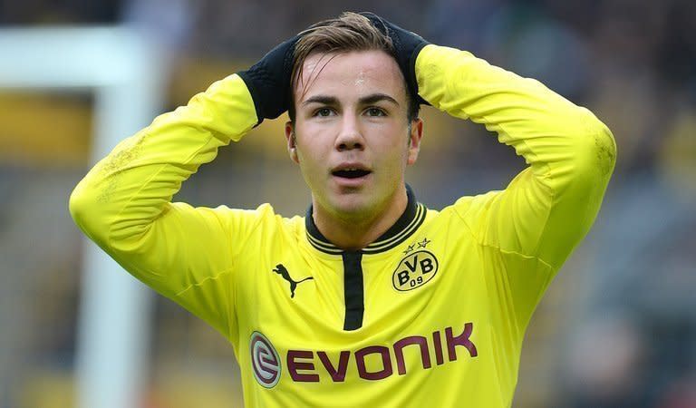 Borussia Dortmund midfielder Mario Goetze pictured during a Bundesliga match against Hamburger SV in Dortmund on February 9, 2013. Coach Jurgen Klopp has told Dortmund's fans to get behind their team for Wednesday's first leg, with the club reeling from the news their star midfielder Goetze will join Bayern Munich