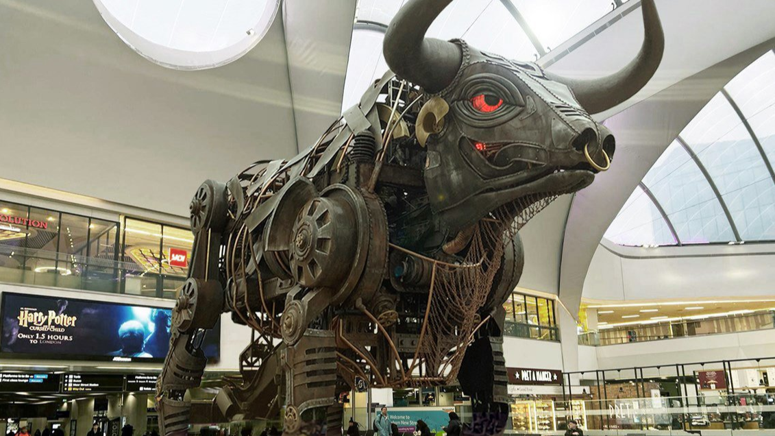 Ozzy the bull in Birmingham New Street