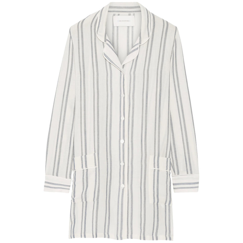 SOLID AND STRIPED The Britt striped basketweave cotton shirt