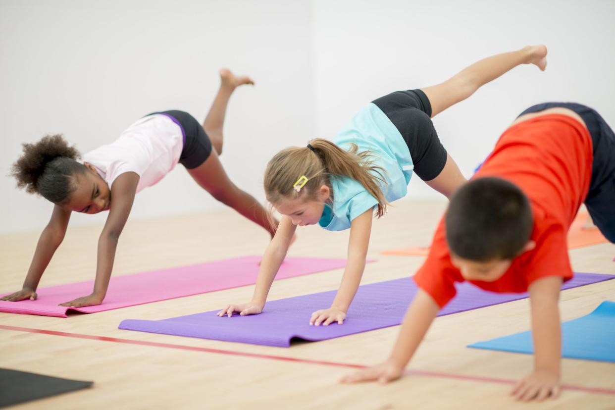 children doing yoga