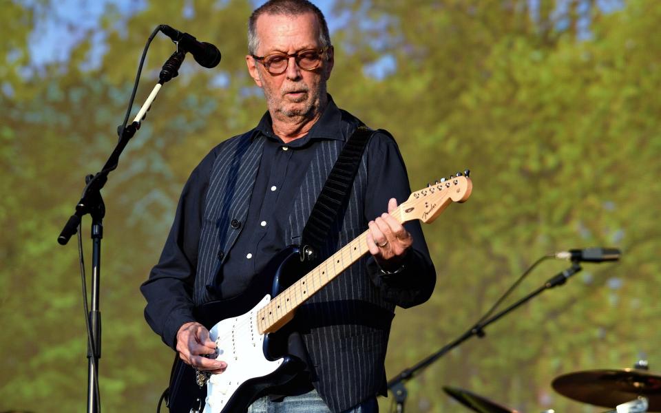 LONDON, ENGLAND - JULY 08: Eric Clapton performs on the Great Oak Stage at Barclaycard Presents British Summer Time Hyde Park at Hyde Park on July 8, 2018 in London, England. (Photo by Gus Stewart/Redferns) - Gus Stewart/Redferns