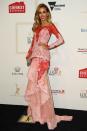 <p>Bec Judd took the red carpet by storm when she showed up in this dazzling J’Aton Couture pink lace gown. She matched it with Paul Bram jewels.</p>