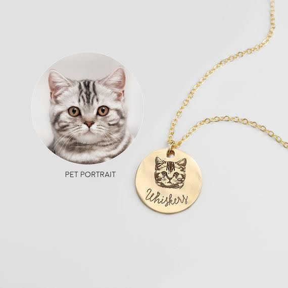 Personalized Cat Portrait Necklace