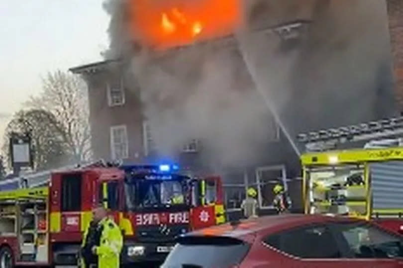 A screengrab from a video of the fire