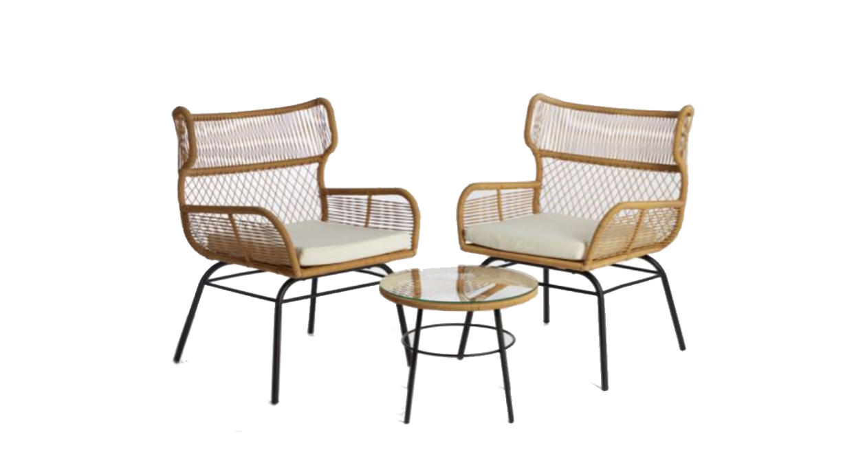 Wingback Cane Style Rattan Bistro Set