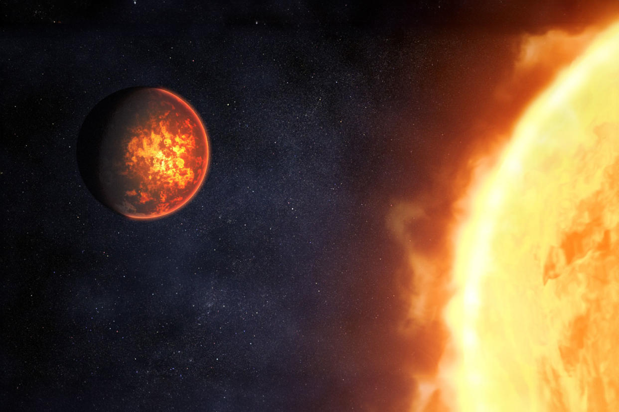 Volcanic exoplanet illustration NASA, ESA, CSA, Dani Player