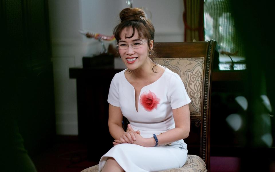 Nguyen Thi Phuong Thao seen during an interview, in a white dress - Linh Luong Thai/Bloomberg