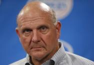 Steve Ballmer speaks at a news conference after being introduced at a Los Angeles Clippers' fan event at the Staples Center in Los Angeles, California August 18, 2014. REUTERS/Lucy Nicholson