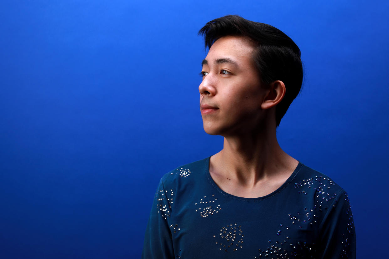PARK CITY, UT - SEPTEMBER 26: Figure Skater Vincent Zhou poses for a portrait during the Team USA Media Summit ahead of the PyeongChang 2018 Olympic Winter Games on September 26, 2017 in Park City, Utah. (Ron Jenkins / Getty Images file)