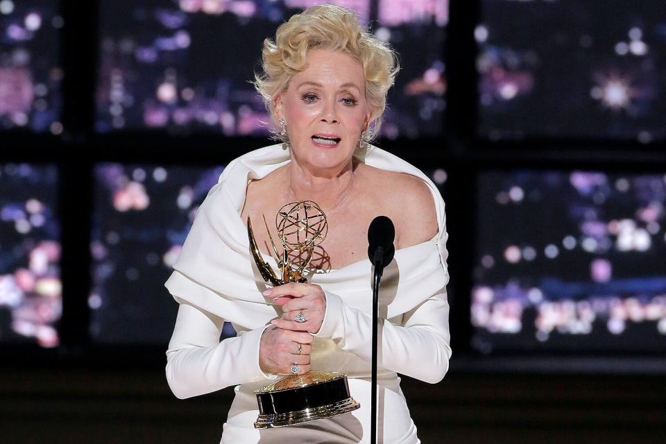 Jean Smart accepts the Outstanding Lead Actress in a Comedy Series for "Hacks" on stage during the 74th Annual Primetime Emmy Awards held at the Microsoft Theater on September 12, 2022.