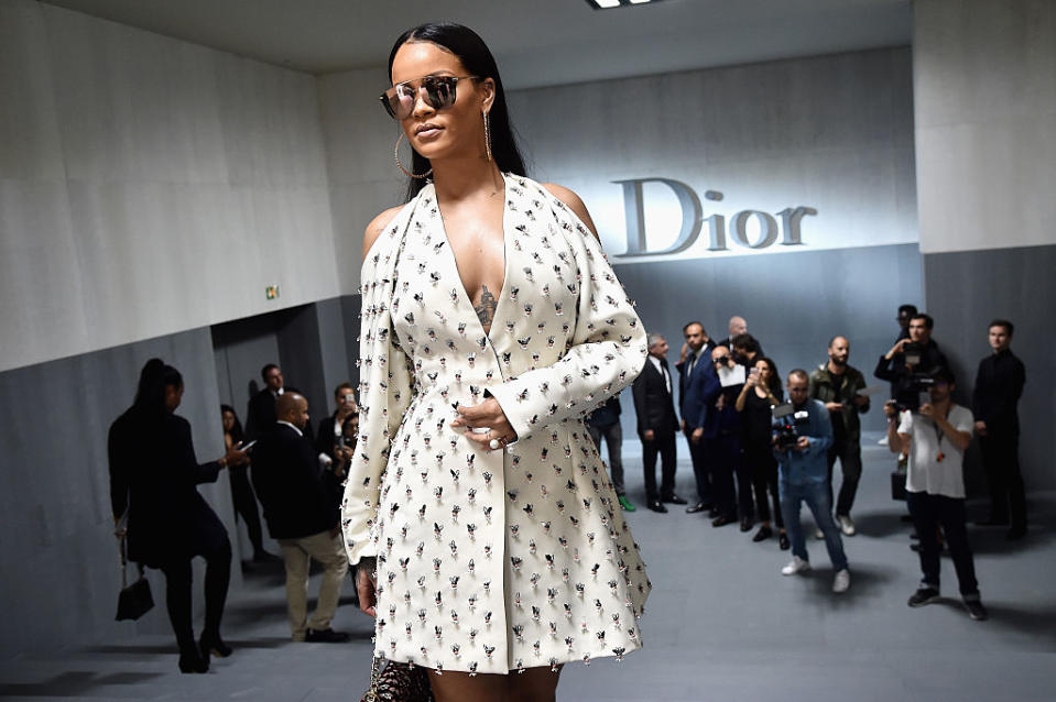 <p>No. 5: Rihanna <br> Age: 28 <br> Earnings: $75 million <br> (Photo by Jacopo Raule/Getty Images for Dior) </p>