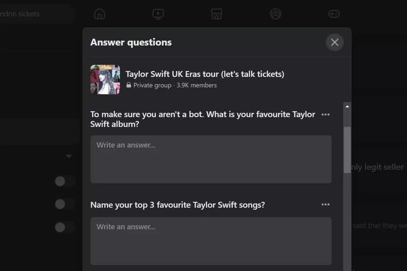 Private Facebook groups ask questions before allowing people to join to make sure they are true Swifties