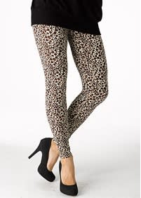 Forget basic black--try cheetah print leggings under a long sweater to stay on trend.